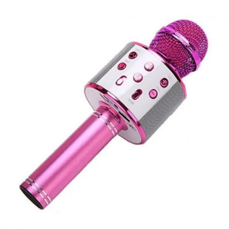 MICROPHONE PORTABLE WS-858 BLUETOOTH SANS FIL PINK a bas prix