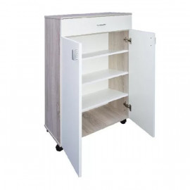 PORTE CHAUSSURE CLASSIQUE 2P + 1T CHENE  BRUT & BLANC a bas prix