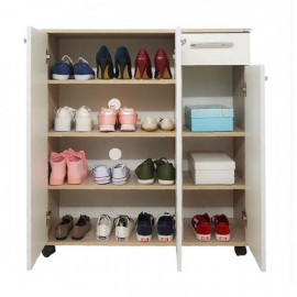 prix PORTE CHAUSSURES CLASSIQUE 3P+1T CHÊNE BRUT & BLANC