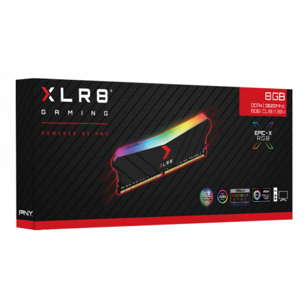 RAM PC BUREAU PNY 8GB (1X8GB) DDR4 EPIC-X 3600 MHZ RGB PNY - 3