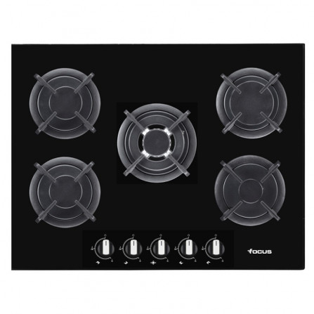 PLAQUE DE CUISSON FOCUS F417B 5 FEUX 70 CM NOIR FOCUS - 1 - tunisie