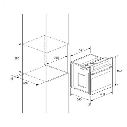 FOUR ENCASTRABLE FOCUS F525B 56L 60 CM NOIR a bas prix
