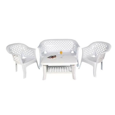 prix SALON JARDIN LARIANA 4 PLACES BLANC