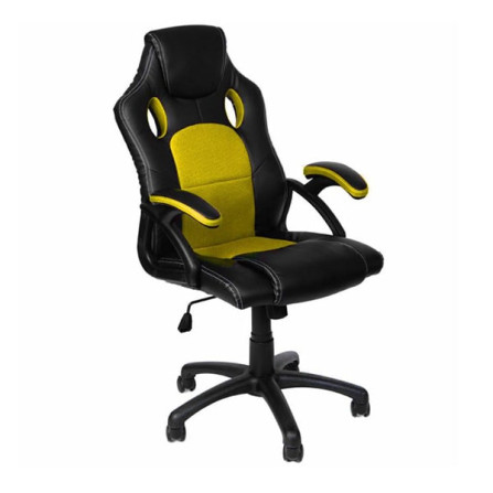 prix chaise de gaming  simili cuir accoudoirs rembourrés jaune