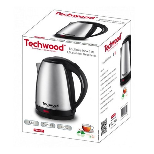 BOUILLOIRE SANS FIL TECHWOOD TBI-1827 1.8L INOX Tunisie