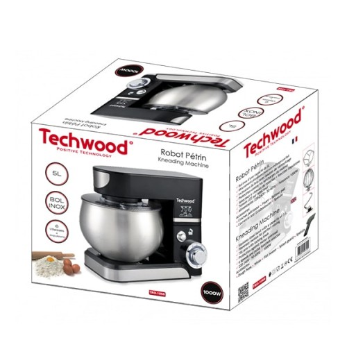 ROBOT PÉTRIN TECHWOOD TRO-1066 1000W 5L NOIR a bas prix