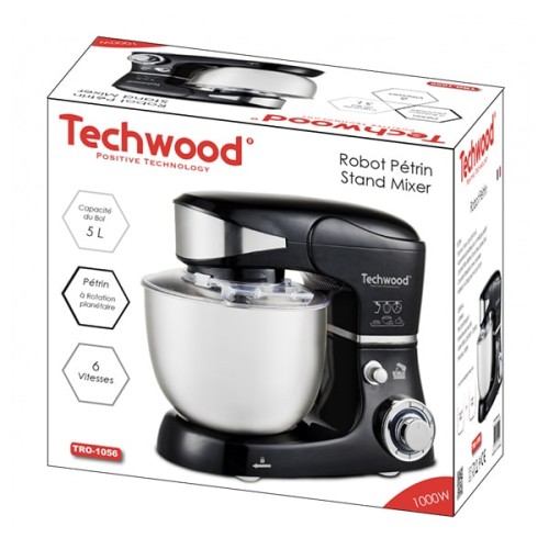 ROBOT PÉTRIN TECHWOOD TRO-1056 1000W 5L NOIR Tunisie