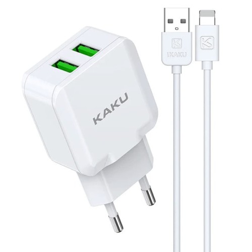 CHARGEUR KAKU 2 USB POUR IPHONE BLANC prix Tunisie