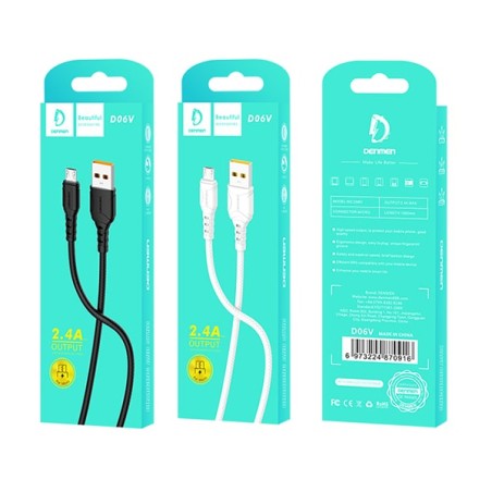 CÂBLE CHARGEUR DENMEN D06V MICRO USB Tunisie