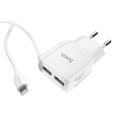CHARGEUR HOCO C59A 2.4A 2 PORT USB BLANC prix