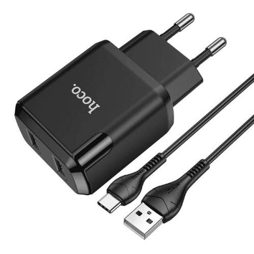 CHARGEUR HOCO N7 2 PORTS USB VERS TYPE-C NOIR prix