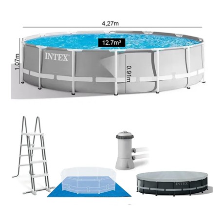 VENTE PISCINE INTEX PRISM FRAME ROND AVEC ACCESSOIRES 26720NP