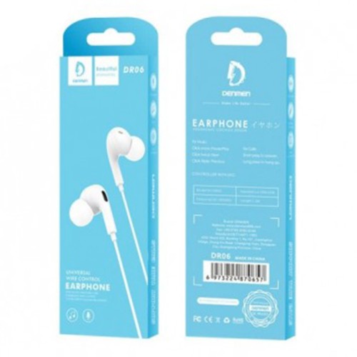 PRIX ECOUTEUR FILAIRE DENMEN DR06 3.5MM BLANC