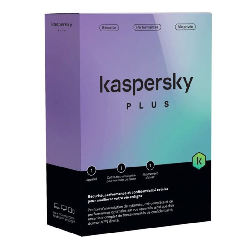 prix  ANTIVIRUS KASPERSKY PLUS 1 POSTE EQUIVALENT TOTAL 1AN