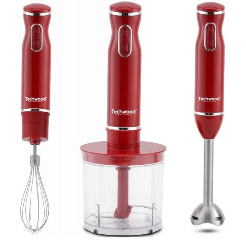 MIXEUR PLONGEANT 3 EN 1 TECHWOOD TMS-9605 ROUGE