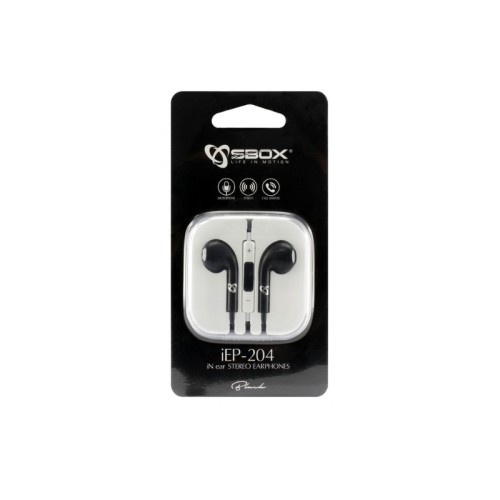ÉCOUTEURS SBOX IEP-204 AVEC MICRO NOIR ELECTRO TOUNES