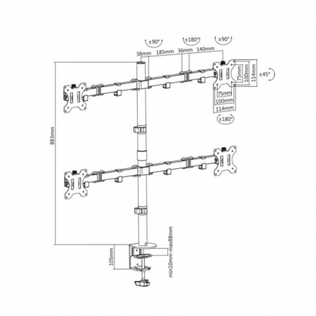 SUPPORT DE BUREAU SBOX 13"-32" Tunisie