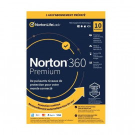 ANTIVIRUS NORTON 360 PREMIUM 1 AN 10 APPAREILS